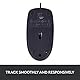 Logitech B100 Maus mit Kabel, USB-Anschluss, 800 DPI Optischer Sensor, 3 Tasten, Für Links- und Rechtshänder, PC/Mac - Schwarz