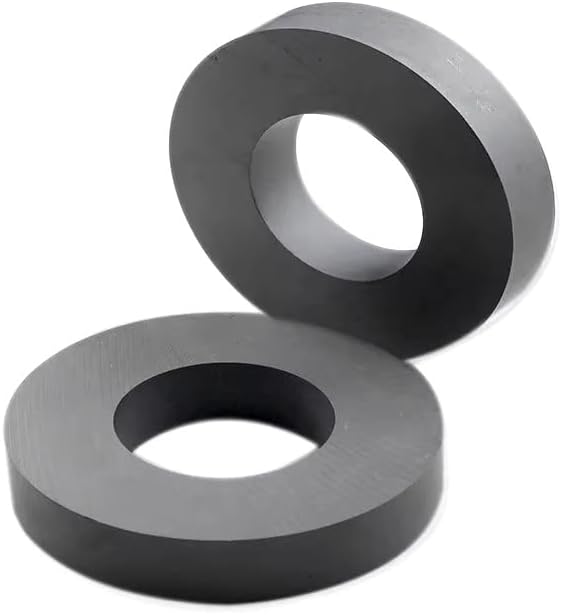 Pullox Donut Shape Magnets, OD 60mm x ID 24mm x 13mm Thick, Natural, Pack of 2