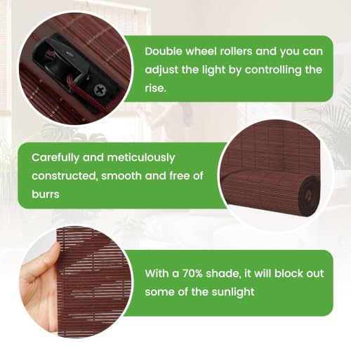 Image of BAYUE Bamboo Blinds, Roll Up Window Shades with Light Filtering for Home