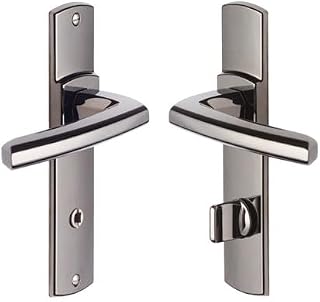 Vachette Türgriff-Set auf SULT-Platte – Version mit Verurteilung für WC & Badezimmer – Abstand 165 mm – Material Zamak – strapazierfähiges Zamak-Material – schwarze Diamant-Oberfläche