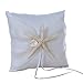 Topwedding Beach Theme Ivory Wedding Ring Bearer Pillow with Starfish