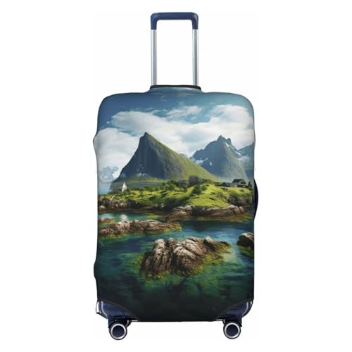 Housse valise extensible L motif Norvège noir pour grand voyage