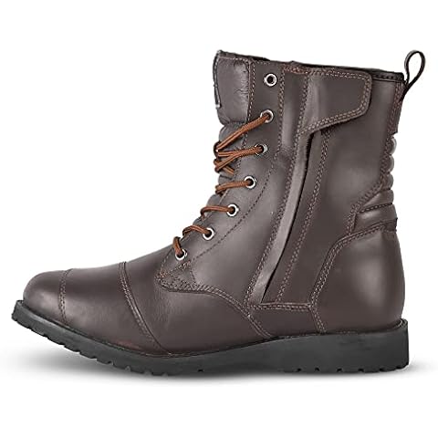 Motorcycle Rider Boots Leather Racing Shoes Men's Motorbike Touring Leather Boot (BROWN, uk_footwear_size_system, adult, men, numeric, medium, numeric_11) Cover