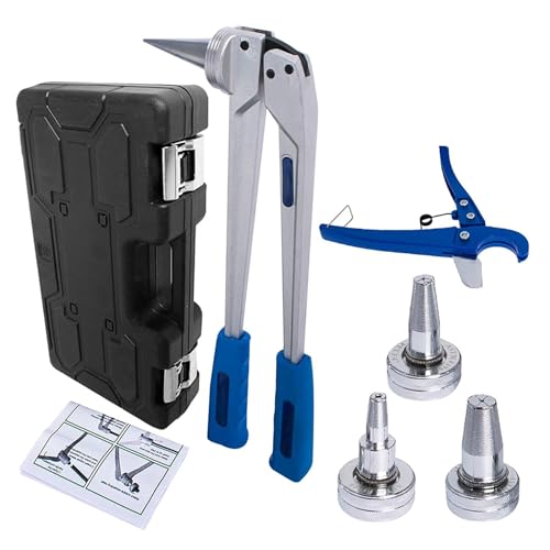 ALL-CARB PEX Tube Expansion Tool Kit Meets ASTM F1960 Standard with 1/2inch 3/4inch 1inch Expander Heads and Tube Cutting Plier for Propex Expansion