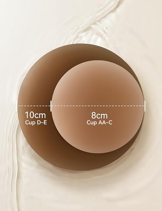 Image of LUCKMEEY Nipple Covers for Women, Ultra-Thin Reusable Silicone Pasties | Adhesive, waterproof silicone covers with tapered edges and travel case; two sizes designed for AA-E cups