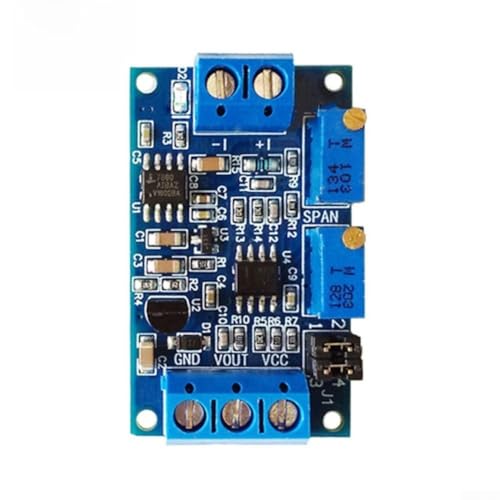 Minhe Industrial 4-20mA to 0-3.3V 5V 10V Voltage Transmitter Module for Current to Voltage Conversion, Wide Input Range, High Linearity, Metal Case, Blue