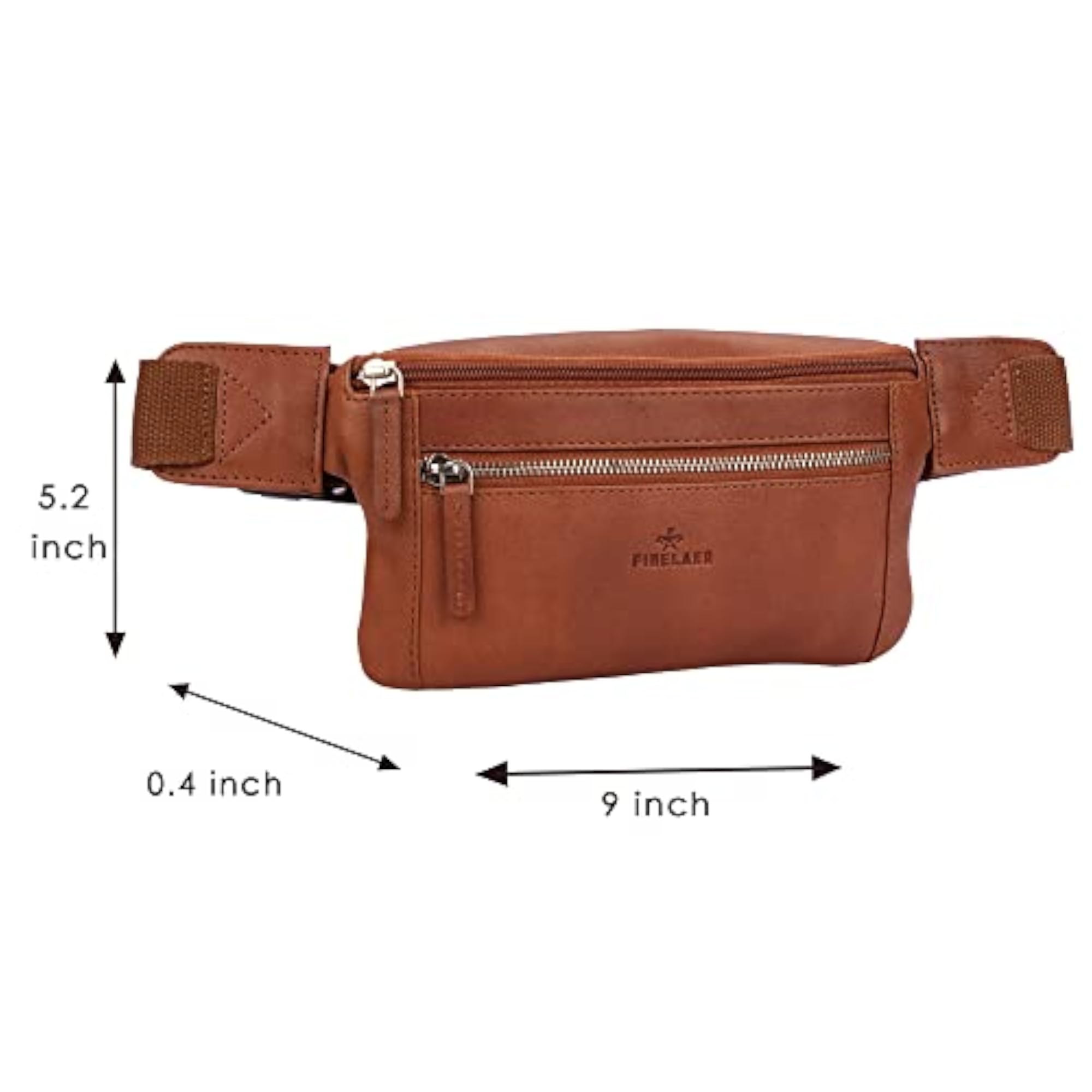 Stylish Leather Waist Pack with Zipper Pockets