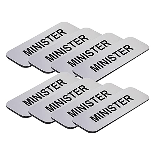 Music Director 1 x 3" Name Tag, Brushed Silver (8 Pack)