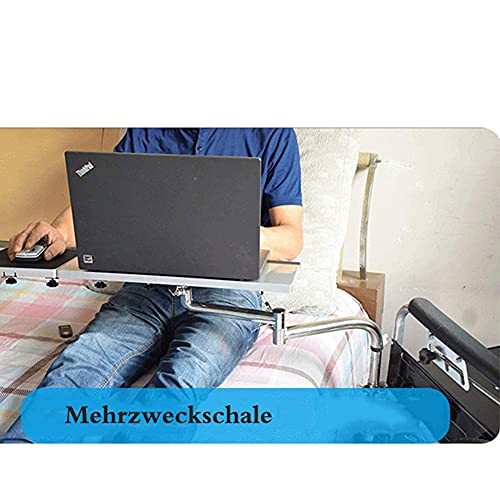 Tavolino regolabile per sedia a rotelle per mangiare, leggere e riposare, design ergonomico, altezza e distanza regolabili, scrivania rimovibile per un maggiore comfort