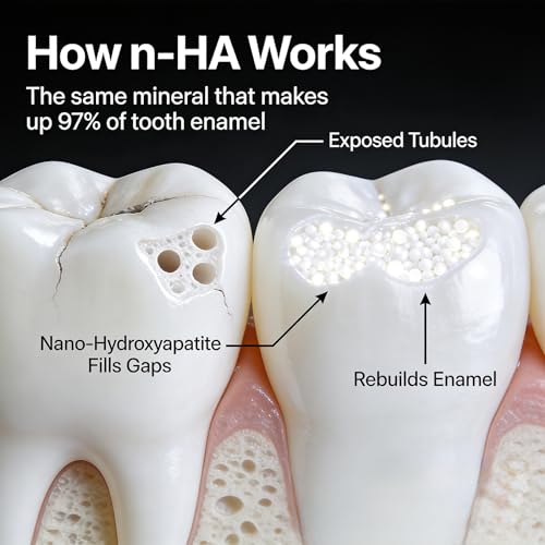 Image of 7.5% Nano Hydroxyapatite Toothpaste 2 Pack for Sensitive Teeth 4.23 Oz Each | Fluoride Free Formula|Strengthens Enamel Naturally|Reduces Sensitivity Fast|Gentle Whitening Action|Fresh Mint Flavor