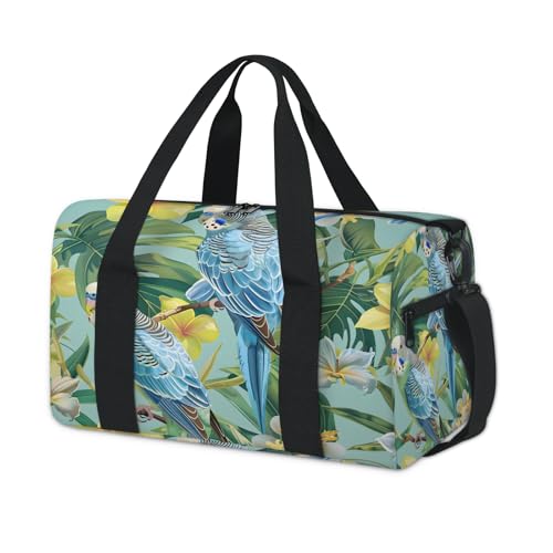 Tropical Spring Floral Bird Travel Duffel Bag for Women and Men, Sport Tote Gym Bag Carry on Weekender Overnight Bags