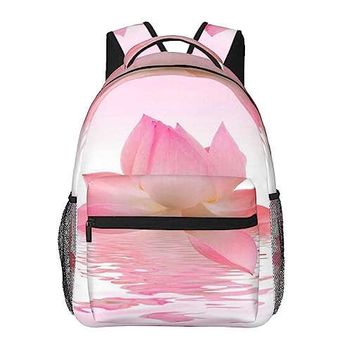 Sac à dos en toile imprimé pétales roses BAFAFA Noir pour ordinateur et voyage décontracté