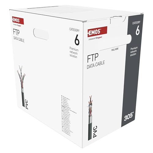 Câble LAN 10 Gbps CAT6 blindé EMOS avec fil en cuivre pour un débit maximal