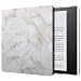 MoKo Case Fits All-New Kindle Oasis (9th and 10th Generation ONLY, 2017 and 2019 Release), Slim Fit Premium PU Leather Protective Cover with Auto Wake/Sleep - Light Gray Marble