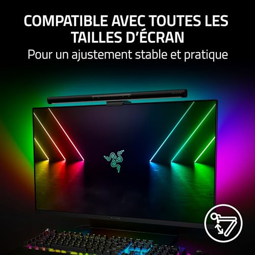 Barre lumineuse pour moniteur Razer Aether avec double éclairage et Chroma RGB - vue 9