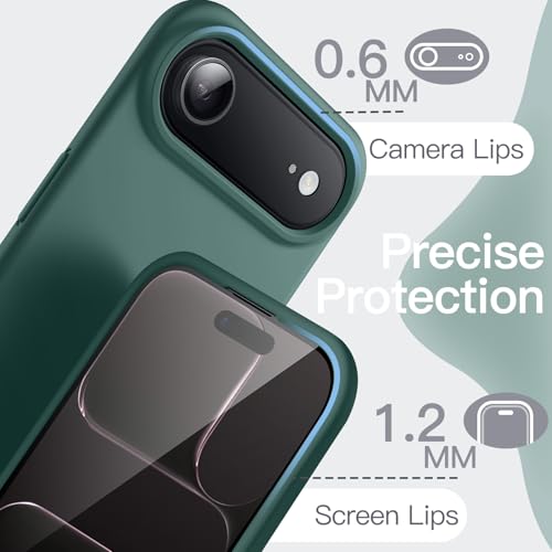 Image of JETech Liquid Silicone Case for iPhone Air, Silky Soft Touch Full-Body Protection, Anti-Scratch Shockproof Phone Cover with Microfiber Lining, 6.5-Inch Display (Midnight Green)