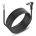 CERRXIAN DC Power Pigtails Cable, 90 Degree Right Angle 5.5mm x 2.1mm Male DC Pigtail Connectors for Led Strip,Security Camera Wire 12V 5A (4.92FT)