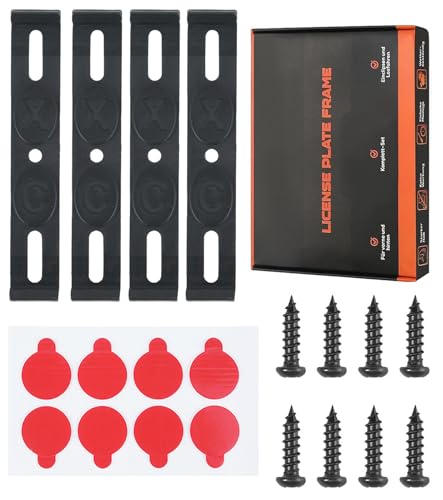 TAKONE Kennzeichenhalterung Rahmenlos – Unsichtbarer Kennzeichenhalter 4 Stück Set Für 2 Kennzeichen, Wetterfest, EU-Kompatibel 110mm