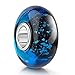 Produktbild MATERIA Murano Glas Beads Anhänger schwarz blau Glitzer Damen Charm Muranoglas 925 Silber für Armband #1041