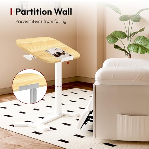 SANODESK Höhenverstellbarer Beistelltisch mit Rollen 60 × 40 cm – Ansicht 6