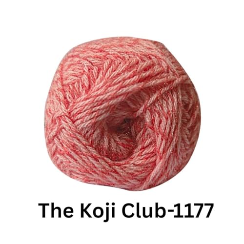 Image of VCR Light Orange and Coral Color Yarn, 100 Grams Hank, 275 Meters Length, 80% Acrylic, 20% Nylon Ball The Koji Club Yarn for Crochet and Knitting, Pack of 1, Suitable for DIY