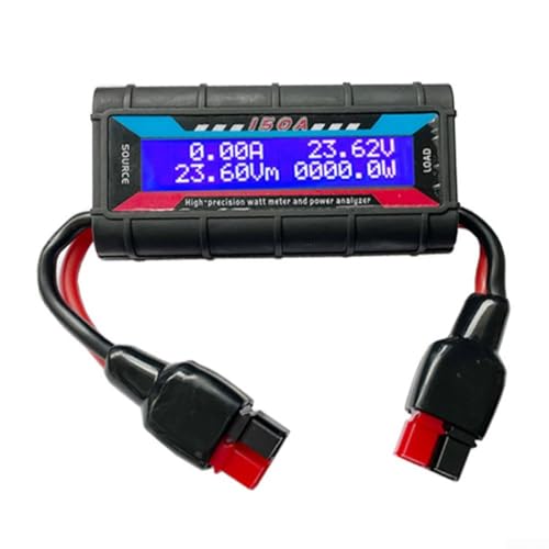 Minhe High-Precision Power Analyzer with Backlit LCD for RC Batteries, for EVs& Solar: 150A/60V/6554W Monitoring, 0.001Ah Capacity Tracking, Tin-Copper Shunt(200A)