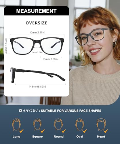 Image of ANYLUV Blue Light Glasses for Men, Lightweight Computer Gaming Glasses, Stylish Anti Eyestrain Blue Light Blocking Men