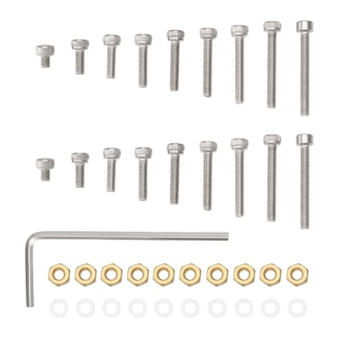 eMagTech 1 Kit de Montage de Cartouche de Tête de Platine Cartouche de Tête de Platine Phono Vis M2,5 Boulons écrous Rondelles Compatible avec Linn Compatible avec Thorens