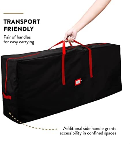 Premium Jumbo Christmas Tree Storage Bag - Fits Up to 9 FT. Tall Artificial Christmas Trees, Durable Handles, Sleek Dual Zipper & Card Slot - Xmas Bag Made of Tear Proof 600D Oxford - 5 Year Warranty