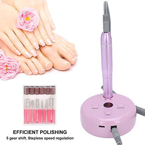 Furadeira elétrica para unhas de 20000RPM, lixa de unha elétrica recarregável, polidor elétrico port