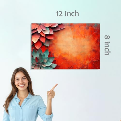 Image of SiddArtify Floral Wall Art Prints Set - Abstract Botanical Poster Decor for Living Room Bedroom Office - 8x12 Sticker Pack of 6
