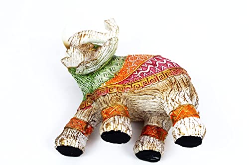 Image of AUGEN Polyresin Elephant Idol Statue Showpiece for Home Decor Decoration and Gifting (1 Piece,7145A2)-A