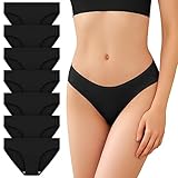 SIMIYA Womens Bikini Briefs, Cotton Knickers Low Rise Hipster Panties Soft Stretchy Female Underwear(7x Black,S)