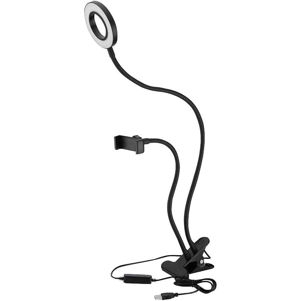 Lámpara de anillo led portátil con soporte de mesa ajustable y luz de relleno 5W