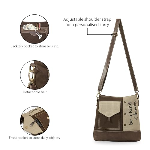 Image of 3B SHOUZO Messenger and Shoulder Bag - Upcycled Vintage Canvas & Leather