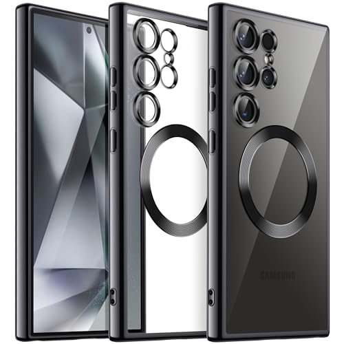 JETech Weiche Klar Hülle für Samsung Galaxy S24 Ultra 6,8 Zoll, Kameraschutz Vollständiger, Kompatibel mit MagSafe Kabel...