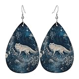 Pendientes De Piel Lobo En Un Árbol Elegante Lujo Pendientes De Lágrima Diversión Aretes De Cuero Con Forma De Lágrima Para Vacaciones Vida Cotidiana Decoración