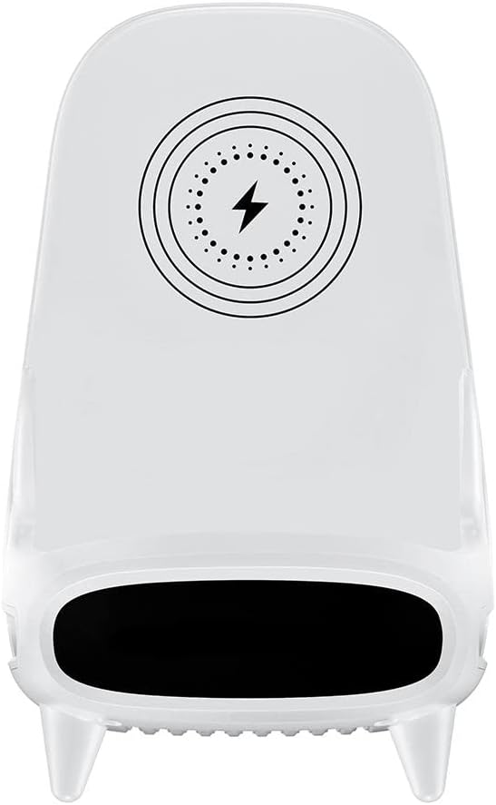 Chair Wire Less Charger, 15W Multifunctional Wire Less Charging Station, Phone Charger Stand Fast Cooling Fan & Speaker, for All Phones (White)