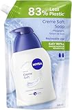 NIVEA Creme Soft Pflegeseife Nachfüllbeutel (500 ml), pflegende Handseife mit...