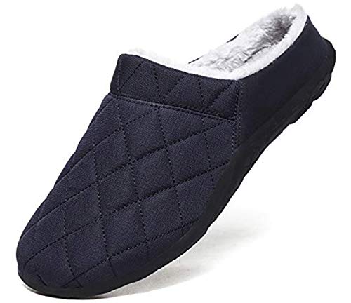 Brfash Chaussons Hommes en Mousse Mire Maison Pantoufles Confort Laine Chaudes d'hiver Pantoufle nteur/exteur,43 EU,Bleu Cover