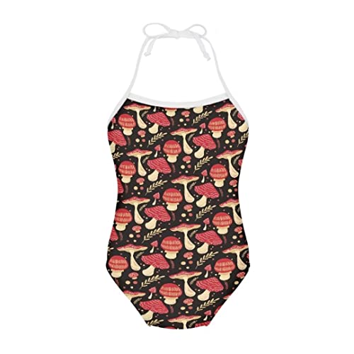 Image of Pinupub Girls One Piece Swimsuit Off Shoulder Halter Neck Cute Fashion Hawaiian Tropical Bathing Suit
