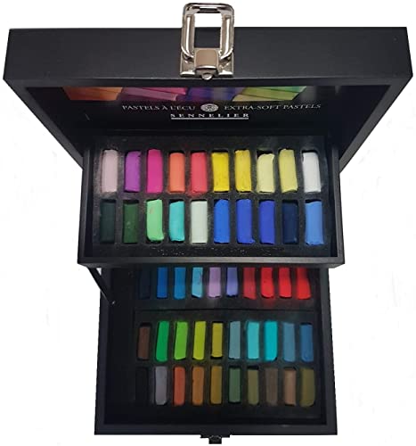 Sennelier 60 Demi Pastels secs,Sennelier Pastels tendres à l'écu,Coffret Bois de Luxe, Made in France Cover