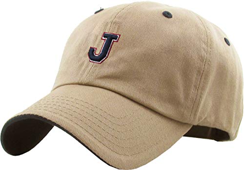 Image of A-Z Name Initial Alphabet Letter Baseball Cap for Teams Great Gift for Family Husband Wife Mom Dad Kids
