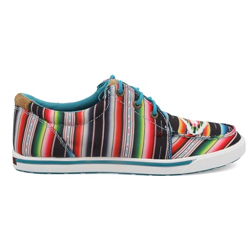 Twisted X Women's Hooey Loper, Moc Toe, Black & Serape, 10 M4
