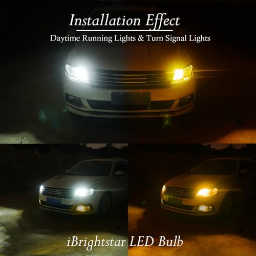 image for iBrightstar Super Bright 3157 4157 3155 3457 Switchback LED Bulbs with