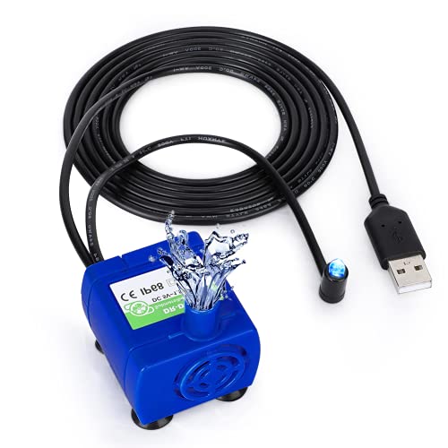 Bomba de Fuente para Gatos, Bomba de Repuesto para Fuente de Agua para Perros Y Gatos, Bomba de Fuente para Beber para Mascotas, Súper Silenciosa con Cable de Alimentación de 5.9 Pies para Fuente de a