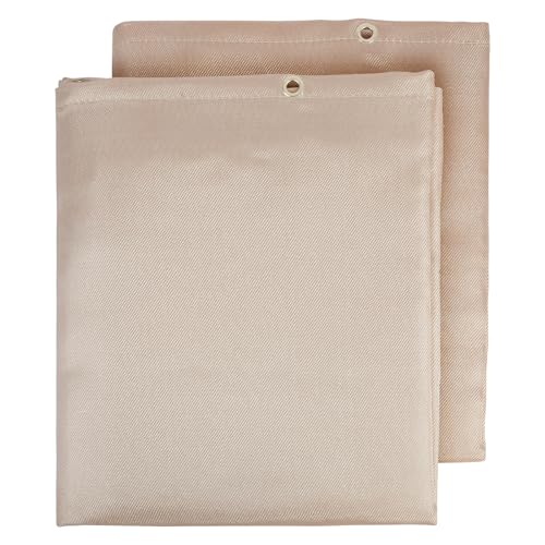 Happybuy Welding Blanket 2 Packs, 4FT x 6FT Heat Resistant Fiberglass Mat, Up To 998°F Heavy-Duty Flame Retardant Insulation Cover with Metal Grommets