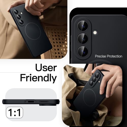 Image of JETech Magnetic Slim Cover Case for Samsung Galaxy S26 Plus, Compatible with MagSafe, Anti-Slip Grip & Full Camera Lens Protection, Ultra-Thin Matte Finish Phone Cover (Black)
