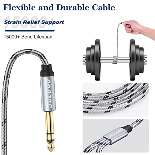 Cable divisor JOLGOO 12 pulgadas 6.35mm macho a doble hembra miniatura 4