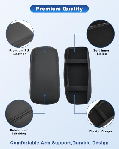 Image of CDEFG for 2025 2026 Outlander Sport Accessories Center Console Cover, for 2021-2025 2026 Outlander Sport Armrest Cover Middle Console Pad Arm Rest Cushion Leather Cover